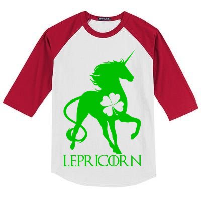 Lepricorn Leprechaun Unicorn St. Patrick's Day Kids Colorblock Raglan Jersey