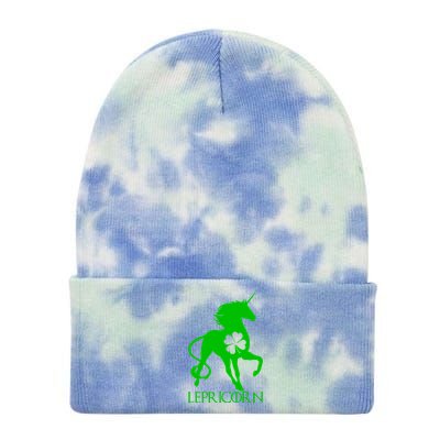 Lepricorn Leprechaun Unicorn St. Patrick's Day Tie Dye 12in Knit Beanie