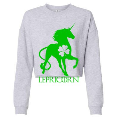 Lepricorn Leprechaun Unicorn St. Patrick's Day Cropped Pullover Crew