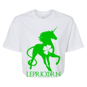 Lepricorn Leprechaun Unicorn St. Patrick's Day Bella+Canvas Jersey Crop Tee