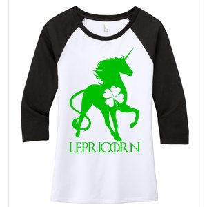 Lepricorn Leprechaun Unicorn St. Patrick's Day Women's Tri-Blend 3/4-Sleeve Raglan Shirt