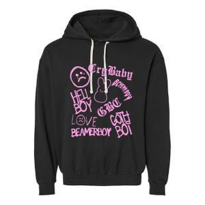 Lil Emo Rap Goth Peep Hip Hop Tattoo Garment-Dyed Fleece Hoodie