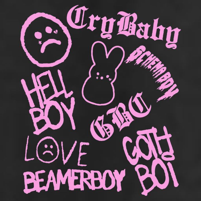 Lil Emo Rap Goth Peep Hip Hop Tattoo 7 Panel Mesh Trucker Snapback Hat