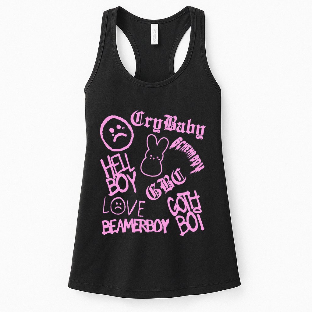 Lil Emo Rap Goth Peep Hip Hop Tattoo Womens Tank Top
