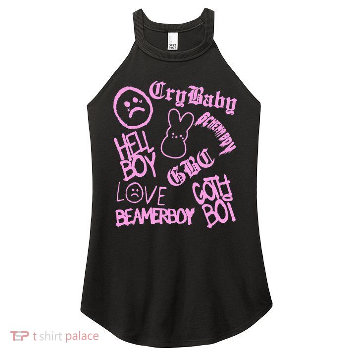 Lil Emo Rap Goth Peep Hip Hop Tattoo Women's Perfect Tri Rocker Tank