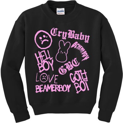 Lil Emo Rap Goth Peep Hip Hop Tattoo Kids Sweatshirt