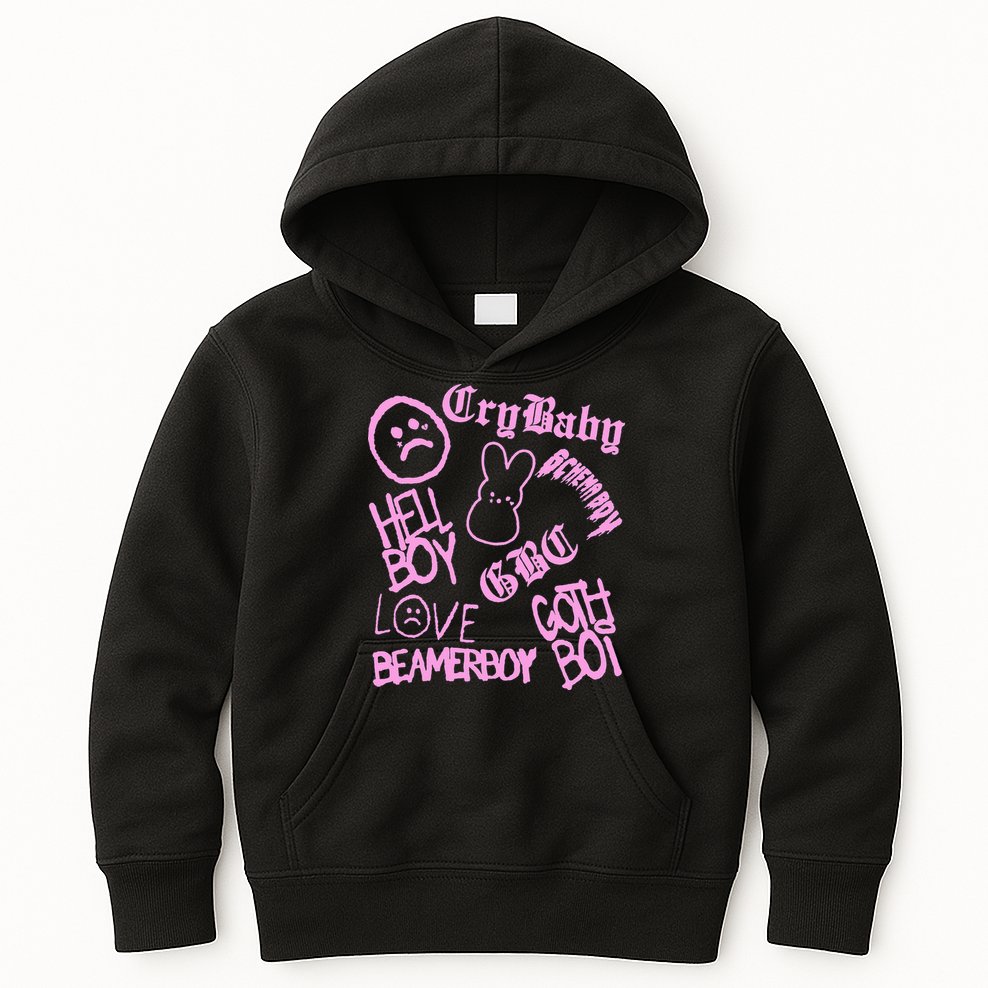 Lil Emo Rap Goth Peep Hip Hop Tattoo Kids Hoodie