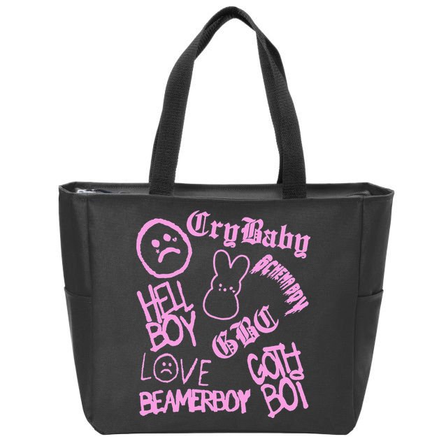 Lil Emo Rap Goth Peep Hip Hop Tattoo Zip Tote Bag