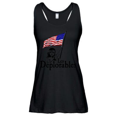 Les Deplorables USA Flag Parody Vote Trump 2016 Ladies Essential Flowy Tank