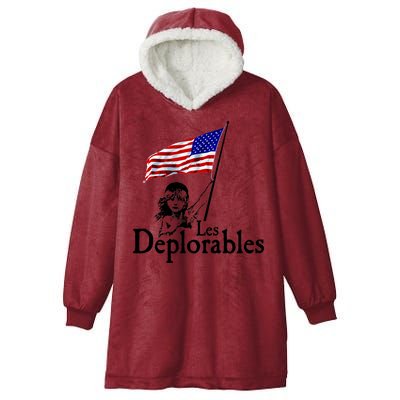 Les Deplorables USA Flag Parody Vote Trump 2016 Hooded Wearable Blanket