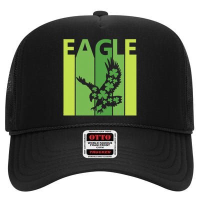 Lucky Eagle St Patrick's Day Irish Gift High Crown Mesh Back Trucker Hat