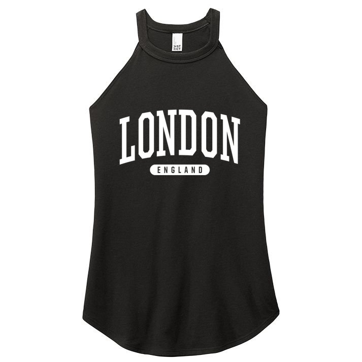 London England Souvenirs & Gifts College Style London England Souvenir Gift Women's Perfect Tri Rocker Tank