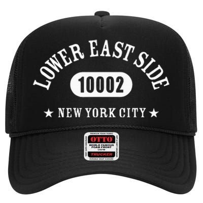 Lower East Side New York City 10002 Nyc High Crown Mesh Back Trucker Hat