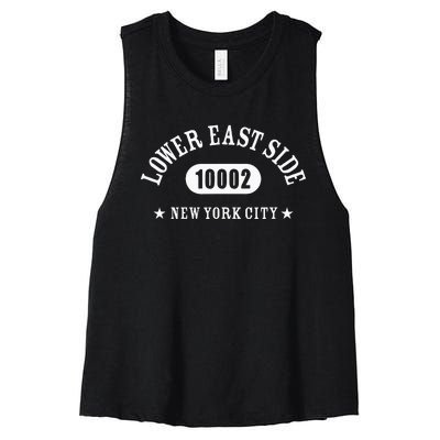 Lower East Side New York City 10002 Nyc Women's Racerback Cropped Tank