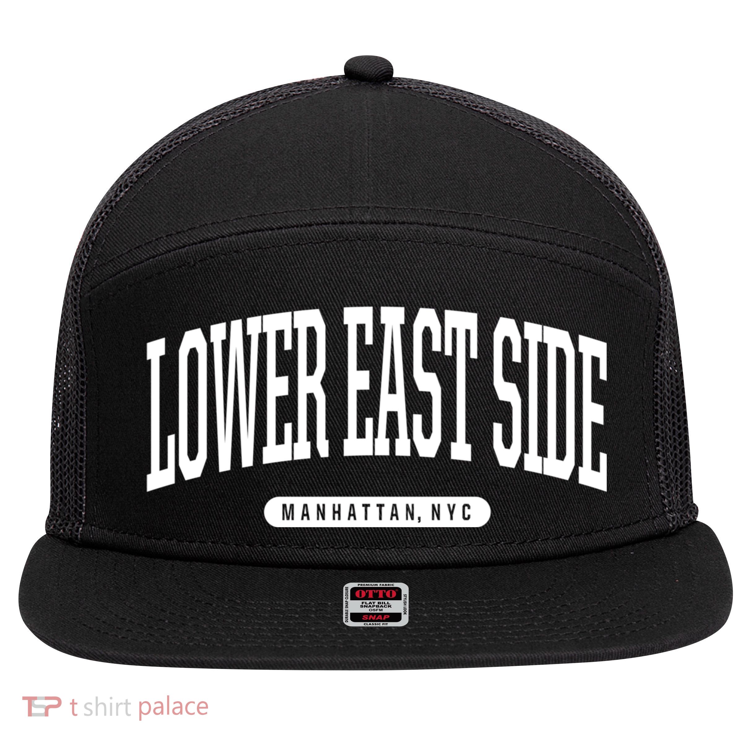 Lower East Side Manhattan Ny Nyc Borough Lower East Side Manhattan New York 7 Panel Mesh Trucker Snapback Hat