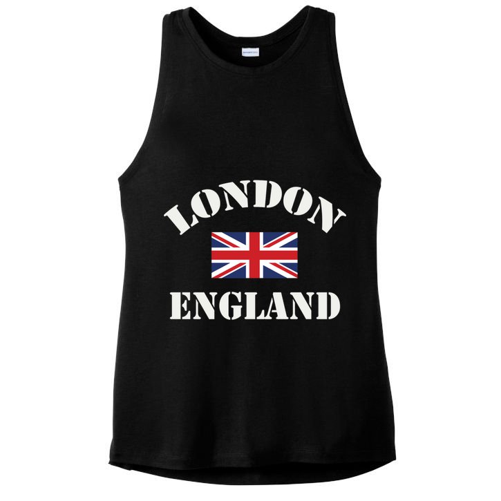 London England Souvenir Tourist Cute Gift Ladies PosiCharge Tri-Blend Wicking Tank