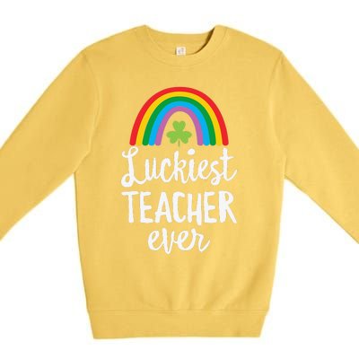 Luckiesteacher Ever St Patricks Day School Gifts Premium Crewneck Sweatshirt