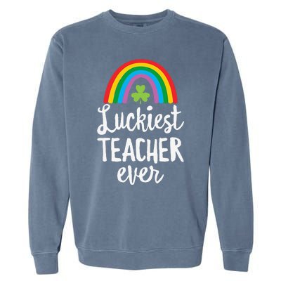 Luckiesteacher Ever St Patricks Day School Gifts Garment-Dyed Sweatshirt