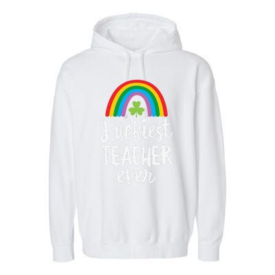 Luckiesteacher Ever St Patricks Day School Gifts Garment-Dyed Fleece Hoodie