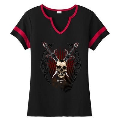 Loyal Enemy Skulls Ladies Halftime Notch Neck Tee