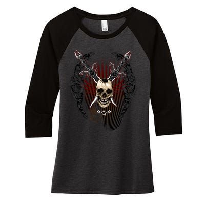 Loyal Enemy Skulls Women's Tri-Blend 3/4-Sleeve Raglan Shirt