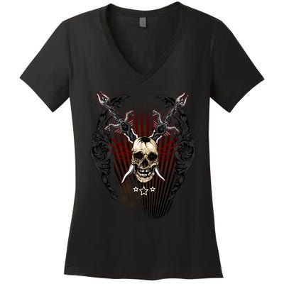 Loyal Enemy Skulls Women's V-Neck T-Shirt