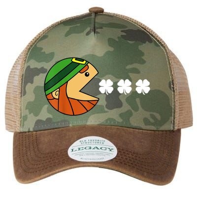 Leprechaun Eating Shamrock Legacy Tie Dye Trucker Hat