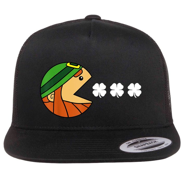 Leprechaun Eating Shamrock Flatbill Hat