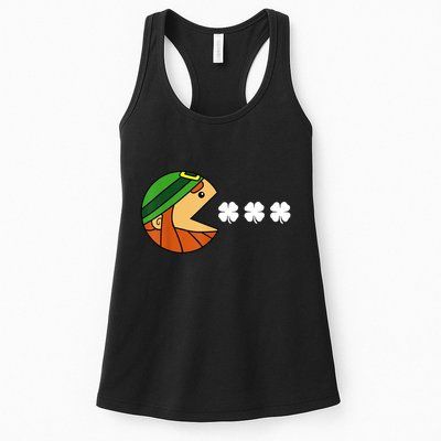 Leprechaun Eating Shamrock Womens Tank Top