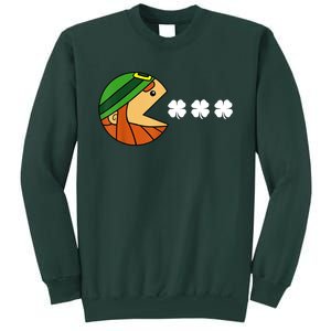 Leprechaun Eating Shamrock Tall Sweatshirt