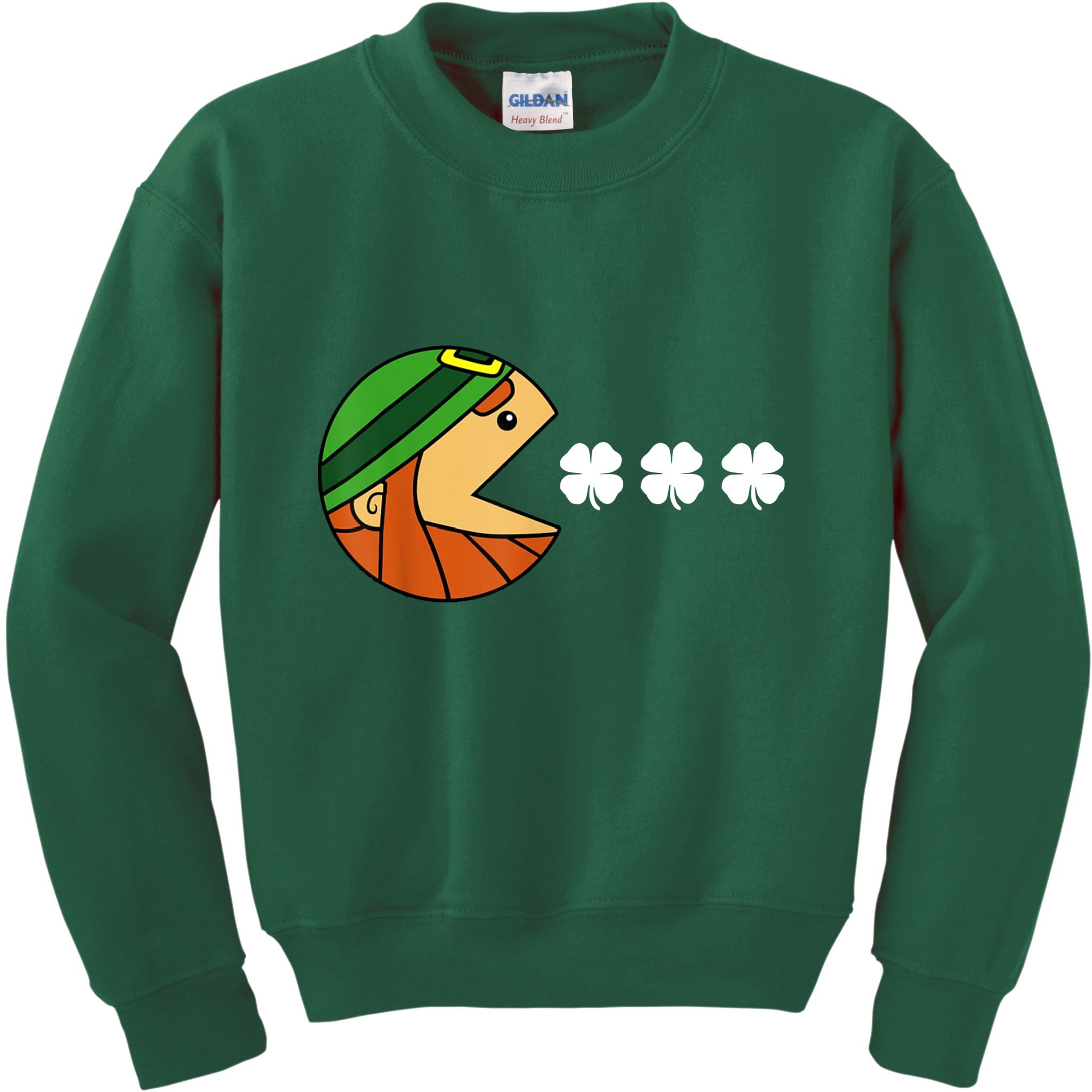 Leprechaun Eating Shamrock Kids Sweatshirt