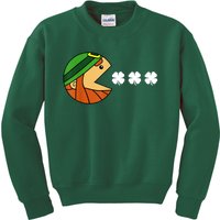 Leprechaun Eating Shamrock Kids Sweatshirt