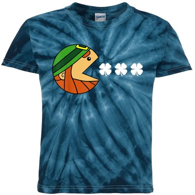 Leprechaun Eating Shamrock Kids Tie-Dye T-Shirt