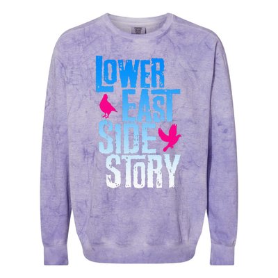 Lower East Side Story Blue Colorblast Crewneck Sweatshirt