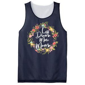 Less Drama More Mama Floral Wreath Mesh Reversible Basketball Jersey Tank