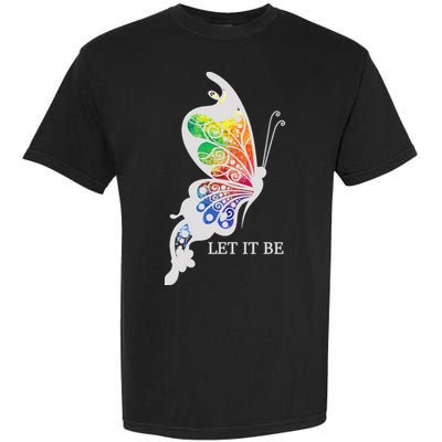 Let It Be Colorful Butterfly Garment-Dyed Heavyweight T-Shirt