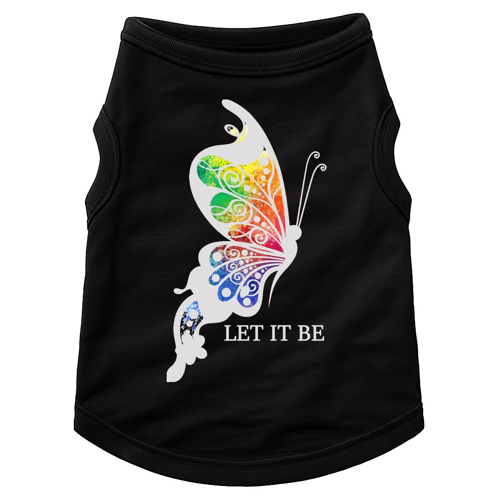 Let It Be Colorful Butterfly Doggie Tank
