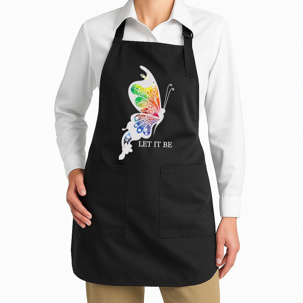 Let It Be Colorful Butterfly Apron