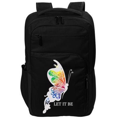 Let It Be Colorful Butterfly Impact Tech Backpack