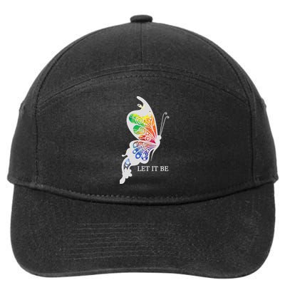 Let It Be Colorful Butterfly 7-Panel Snapback Hat
