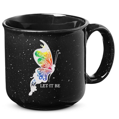 Let It Be Colorful Butterfly 15oz Campfire Ceramic Mug