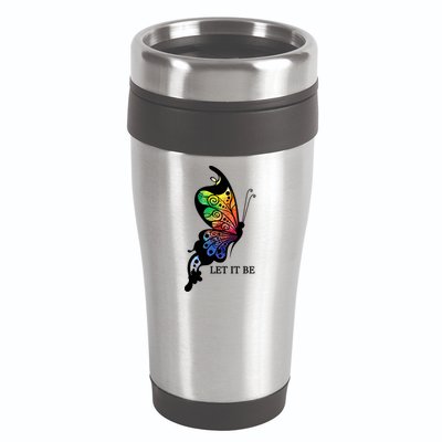 Let It Be Colorful Butterfly 16oz Travel Tumbler