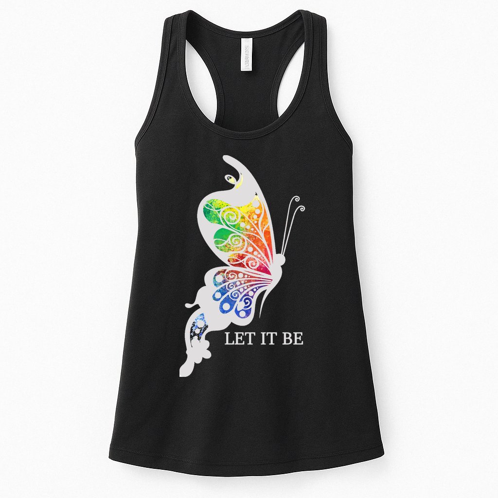 Let It Be Colorful Butterfly Womens Tank Top