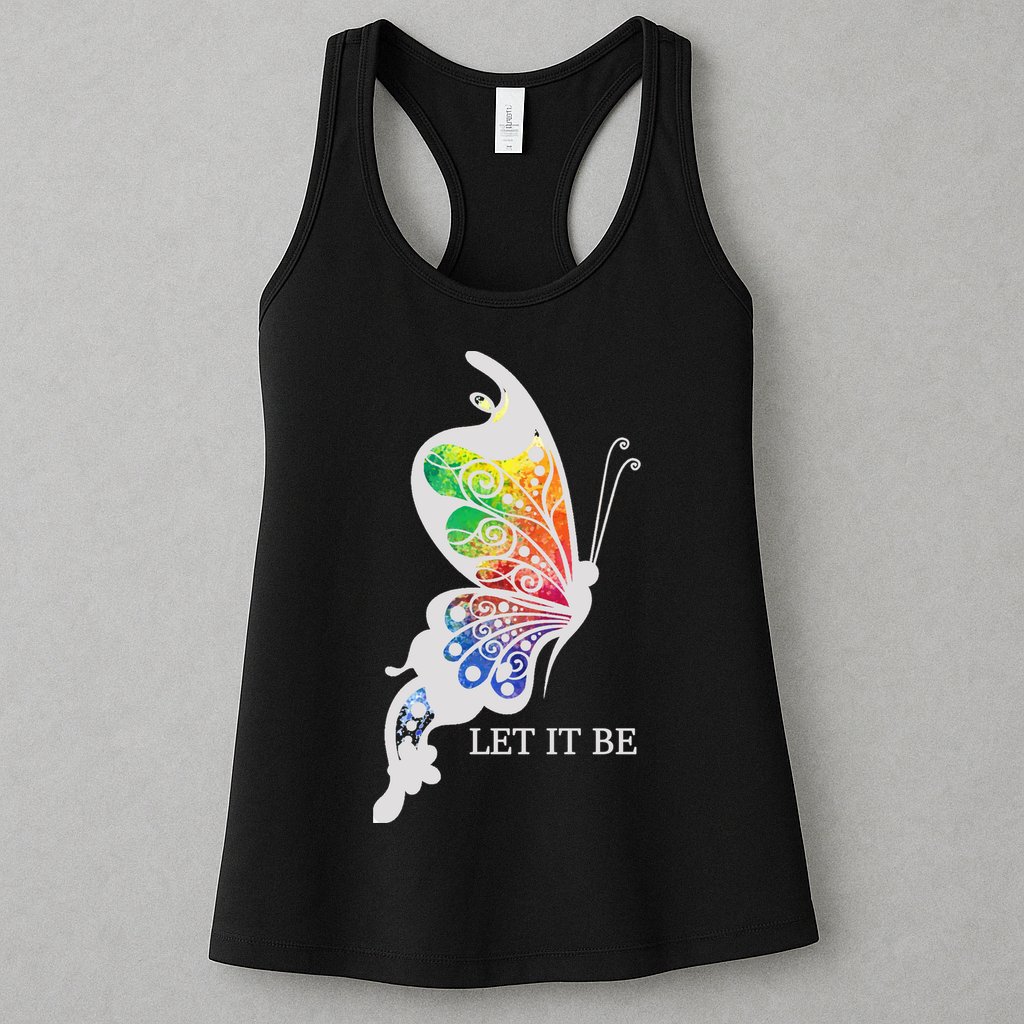 Let It Be Colorful Butterfly Womens Tank Top