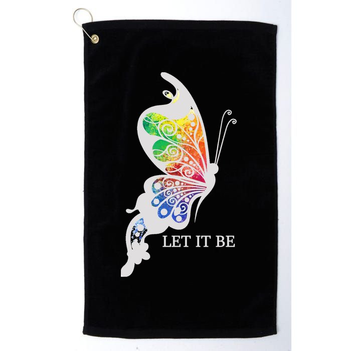 Let It Be Colorful Butterfly Golf Towel