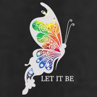 Let It Be Colorful Butterfly Golf Towel