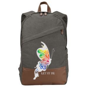 Let It Be Colorful Butterfly Cotton Canvas Backpack