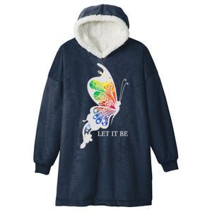 Let It Be Colorful Butterfly Hooded Wearable Blanket