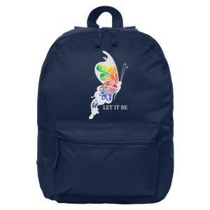 Let It Be Colorful Butterfly 16 in Basic Backpack