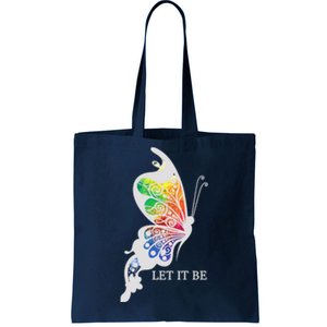 Let It Be Colorful Butterfly Tote Bag